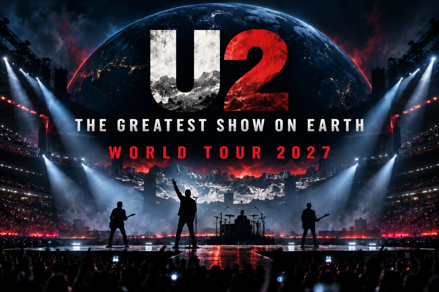 U2 oznamují světové turné 2027 "The Greatest Show On Earth" – termíny, předprodej a vstupenky